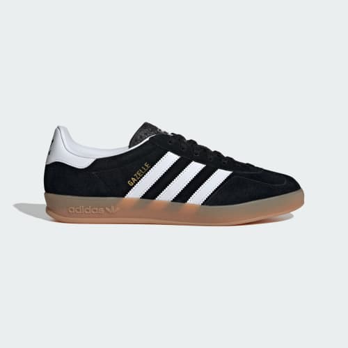 adidas Gazelle Indoor in Core Black / Cloud White / Gum - view 1
