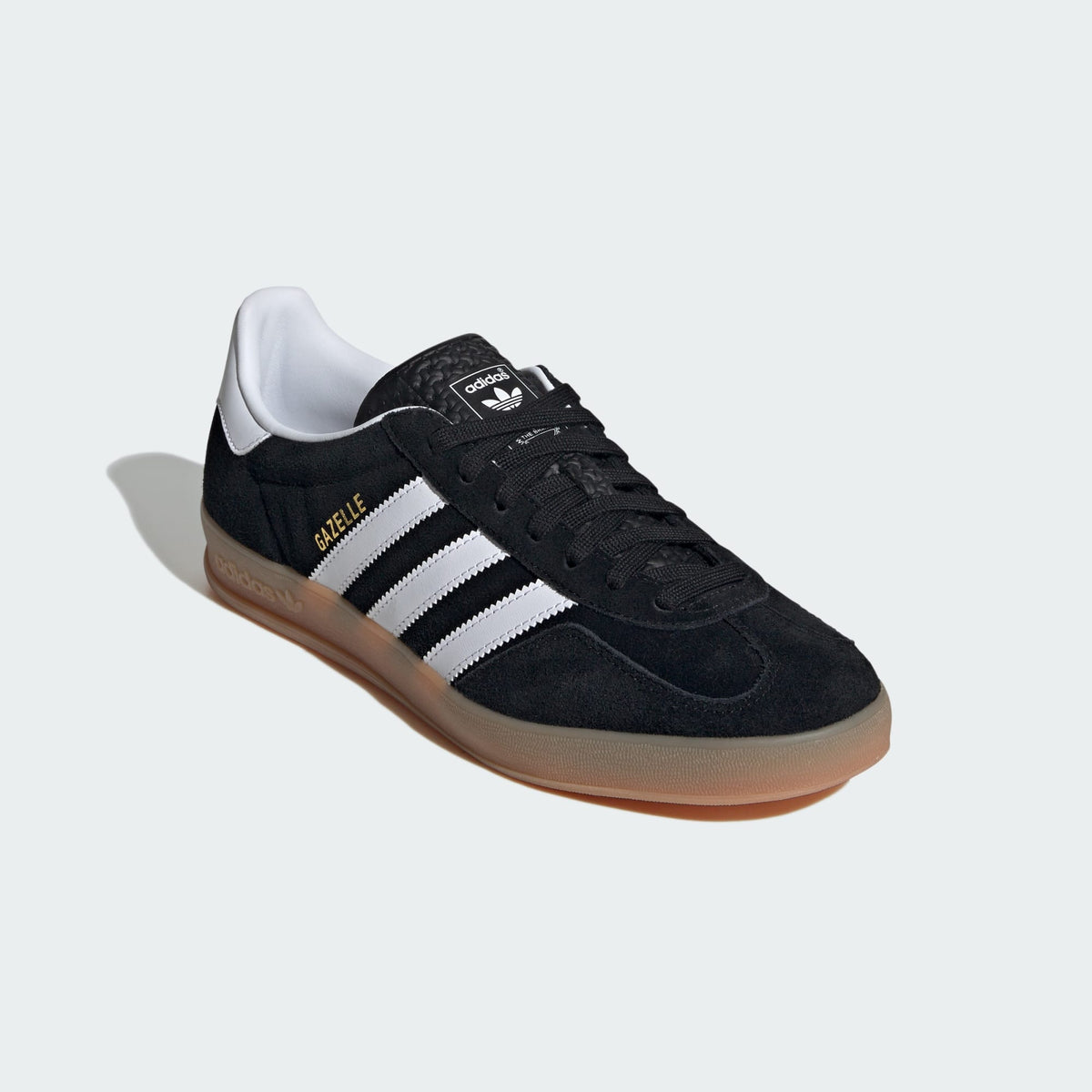 adidas Gazelle Indoor in Core Black / Cloud White / Gum - view 4